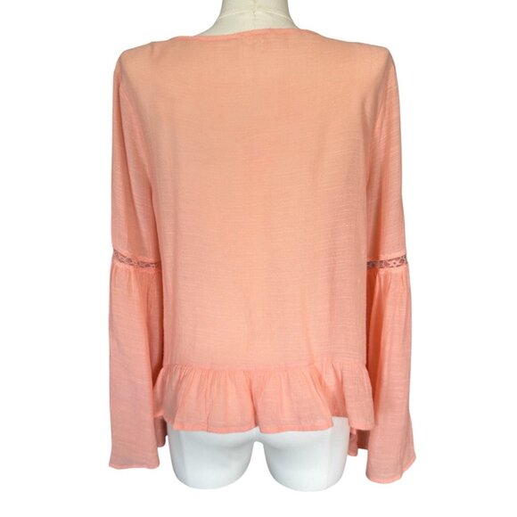 Anthropologie E&M Round Neck Long Sleeve Lightweight Flowy Pullover Top L - Picture 4 of 10